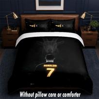 Cristiano Ronaldo Design Bed Bedding Set 1 Duvet Cover + 2 Pillowcases Soft Breathable Household Bed Linens 180cm*210cm black
