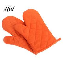 Kitchen Gloves for Baking Heat Resistant Oven Grilling, Non Slip Thickened Microwave Mitts Cotton Quilted with Lanyard Cooking And Hot Pots 2pcs oranžinė