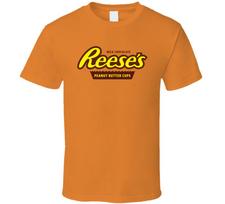 Reese Peanut Butter Cups Chocolate Bar Snack Junk Food Fan T Shirt L brown