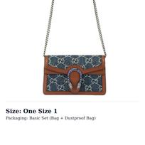 GUCCI Dionysus Logo Denim Messenger Bag Gray Blue 476432-2KQFN-4483 One Size 1 gray