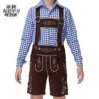 Berniukų Bavariškas Oktoberfest kostiumų rinkinys Lederhosen apranga Vaikams Pasirodymui Festivaliui Helovinui Scenos apranga XL 10-11Y gray