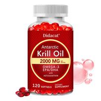 Didacat Antarctic Krill Oil 2000mg Softgels, Omega-3 EPA/DHA with Astaxanthin, 120 Softgels Dietary Supplement 120 Capsules