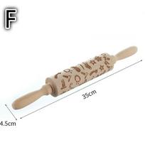 35*4.5cm Kalėdinis reljefinis kočėlas Kepiniams Sausainiams Makaronams Sausainiui Fondantui Torto Tešlai Graviruotas volelis Elnias Sniego senis F