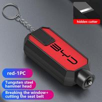 Car Window Glass Breaker Safety Hammer Emergency Escape Seat Belt Cutter For BYD F3 E6 Yuan Plus Atto F0 G3 I3 Ea1 Song Max Tang red