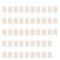 48Pcs Unfinished Hanging Wood Sign Poplar Plywood Blank Wooden Plaque with Ropes for Pyrography white