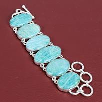 Amazonite bracelet 925 sterling silver bracelet adjustable chain bracelet natural gemstone bracelet handmade elegant jewelry gifts for women Adjustable blue