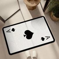 Creative poker card design with a lucky theme, anti-slip and water-absorbent living room and bedroom carpet home decoration 60*90cm gray