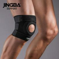 JINGBA Outdoor Sports Knee Support Sleeve - Compression Gear for Running, Basketball & Jumping. Adjustable Size black