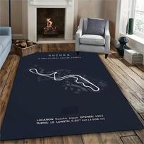 Imola Monako trasos kilimas su spaudiniu keturiems sezonams kambariui, sofai, F1 autosporto tematikos dekoratyvinis kilimėlis, lenktynių mėgėjo kilimas 40X60CM gray