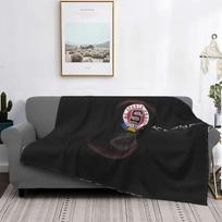 AC Sparta Prague Football Blanket Black Background with Official Club Logo Soft Fleece Throw for Soccer Fans and Supporters 70x100cm28x39in gray