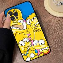 Juokingas animacinis S-Simpsonai telefono dėklas IPhone 14 Plus 13 Mini 11 16 15 17 Pro Max apsaugai, atsparus smūgiams iPhone 17pro max