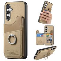 RFID odinis kortelių dėklas nugarėlė Coque Samsung A56 5G 2026 žiedu laikikliu piniginė Etui Galaxy A36 A26 A17 A16 A06 A 16 17 36 56 dangtelis Galaxy A17 4G chaki