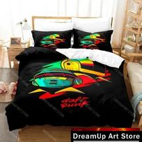 3D Print Daft Punk Bedding Set Duvet Cover Bed Set Quilt Cover Pillowcase Comforter King Queen Size Boys Adult Bedding Set EU Single 90x200cm gray