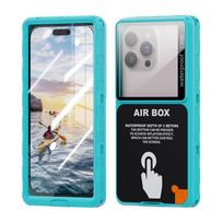 Shellbox prabangus IP68 atsparus vandeniui telefono dėklas, skirtas Motorola Moto Edge 60 50 Fusion 40 30 Ultra 50 Pro Neo 360 pilnas apsauginis AirBox Max Moto Edge 60 Pro žalsvai mėlyna