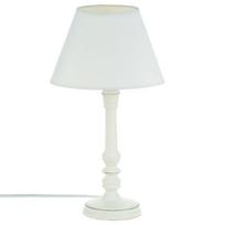 Wooden bedside lamp Leo White 36 Cm