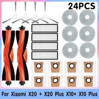 For Xiaomi Robot Vacuum X10+ X20+  Cleaner Accessories Roller Main Side Brush Hepa Filter Dust Bag Mop 24PCS