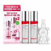 medicube PDRN Pink Collagen Glow Jelly Mist 100ml × 2 Double Set + Bear Bottle Gift 100ml × 2pcs+Free Bear Portable Spray Bottle gray