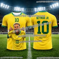 Naujas madingas Neymar futbolo marškinėlis 3D spausdintas kvėpuojantis vasaros sportinis marškinėlis gerbėjams, lauko futbolo treniruotėms ir kasdieniam dėvėjimui 5XL gray