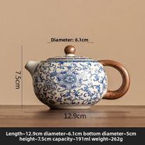 Ru Kiln Blue White Ceramic Teapot Creative Tea Maker Retro Handmade Teapot Kung Fu Tea Set Household Teaware Tea Infuser gray