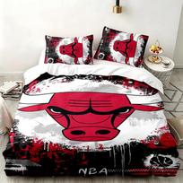 Chicago Bulls 3pc set Perfect for bedroom use Comfortable bedding set includes a duvet cover and two pillowcases Ideal birthday or Christmas gift 180cmx210cm