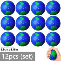Mini World Earth Stress Balls Children Toy Foam Planet Pu Globe Squeezable Balls Finger Exercise Educational Stress Relief Toys white