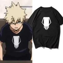 Summer My Hero Academia Bakugo Katsuki Printed Fashion T-shirt Women's Fashion High Quality Casual Men's Clothing 2026 T Shirt 130 white
