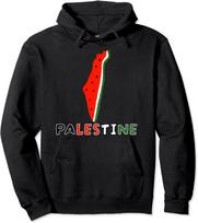 Falasteen Palestine Watermelon Map Patriotic Graphic Unisex Hooded Sweatshirt M black