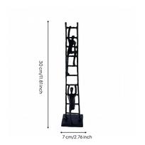 Human Figure Sculpture with Ladder Framework Artistic for Living Room, Entryway 7x10x30cm black