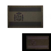 Outdoor Reflective Burgundy Cross Velcro Patch - Luminous Spanish Flag