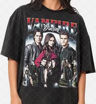 Limited Vampire Diaries T-Shirt, Damon Salvatore T-Shirt, Stefan Salvatore T-Shirt, Gift For Woman and Man Unisex T-Shirt 100 gray