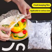 Spalvingas vienkartinis maisto dangtelis Saran Wrap žarnos dangtelis Maistinis šviežiai išlaikomas plastikinis maišelis Virtuvės šaldytuvo priedai 1000pcs balta