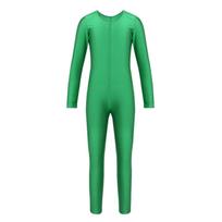 Vaikų mergaičių baleto šokių gimnastikos triko kombinezonas Unitard vienspalvis tamprus kūno kostiumas su užtrauktuku 3-4 Years