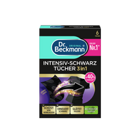 Dr. Beckmann Intensive Black juodas spalvas ir pluoštą atnaujinančios servetėlės 6vnt