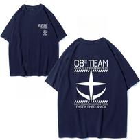 Mobile Suit Gundam Short Sleeve TShirt Male Anime Peripheral EFSF Earth Federation Army pure Cotton 08MS Squad TShirt Unisex 4XL gray