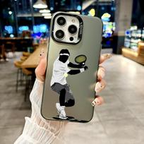 Color Phone Case For iPhone 17 16E 16 11 15 14 Pro MAX 12 13 MINI 7 8 Plus XR SE Silver Plated IMD Cover Tennis Ball Sport For iPhone 17Pro Max black