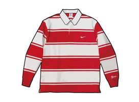 Supreme x Nike Stripe Rugby Red S white
