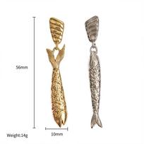 Vintage Gold&silver Mix Color Mandarin Duck Fish Drop Earrings Stainless Steel 18K Gold Plated Hypoallergenic Earring Party Gift beige