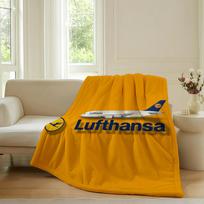 Madingas printas L-Lufthansa pledas sofai, biurui, lovai, lėktuvui, kelionėms, miegui, skaitymui, poilsiui, stovyklavimui, minkštas ir šiltas Size: 75*100cm, Weight: 280 GSM