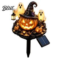 Decorative Yard Path Lamp Solar Halloween Pumpkin Garden Stake Light Waterproof LED Decoration with Outdoor Holiday Landscape Lighting Wizard Hat And orange