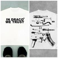 Vintage In Draco We Trust Print Graphics Cotton Casual Tshirt Unisex Y2k Short Sleeves Oversize Tshirt Streetwear Unisex Tee Tops 4XL gray