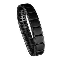 Nauji vyriški papuošalai Magnetinės terapijos sveikata Anti-snoring Nerūdijančio plieno apyrankė vyrams Reguliuojama apyrankė Pulsera HombreGeras produktas C3208 black