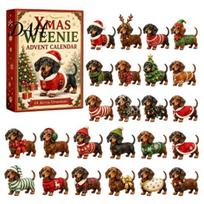 Christmas Tree Hanging Ornaments 2026 Dachshund Advent Calendar, 24 Days Dog Collectible Surprises with Festive Surprise Boxes Puppy Acrylic Three-dimensional?