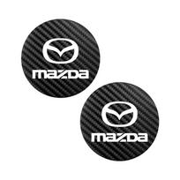 2pcs Carbon Fiber Car Cup Coaster for Mazda 3 6 CX-5 CX-30 MX-5 Miata Anti-slip & Anti-scratch Auto Interior Water Cup Mat black