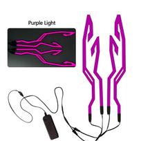 Waterproof Motorcycle Bike Helmet LED Cold Light Strip EL Sticker 4 Flashing Warning Lights Night Riding Helmet KitSpeed Sensors 6 4 In 1 Purple