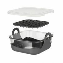 Square Air-Fryer Glass Liner Dishwasher Safe Borosilicate Air Fryer Insert juoda
