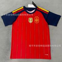 Spain World Cup Champion Soccer Jersey Men Women Short Sleeve Football Kit Striped Home Uniform Custom Number XL