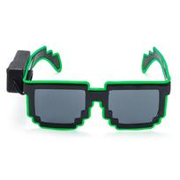 Helovino Kalėdų gimtadienio LED šviečiantys akiniai, šviečiantys tamsoje Neoniniai Rave atspalviai suaugusiems vaikams Lime Green gray