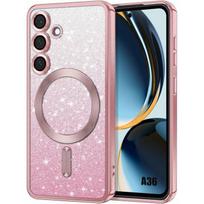 Protective Case - BOOLING - for Samsung Galaxy A36 5G - Glittery Pink - Shockproof - Camera Protection rožinė