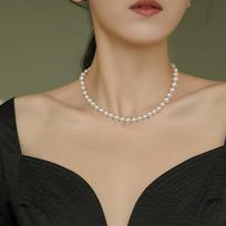 2023 Women's Light Luxury Pearl Clavicle Choker Necklace - Elegant Foreign Style brown
