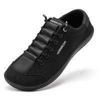 HOBIBEAR Plataus pirštų galiuko Basakojų Batai Unisex Minimalistiniai Dirbtinės Odos Sportbačiai Lengvi Reguliuojami Įslystami Basakojų Batai 43 black